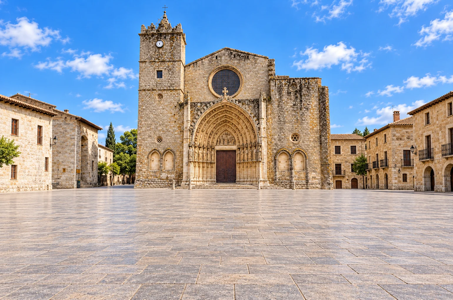 Fachada gótica de la Basílica de Santa Maria de Castelló d’Empúries